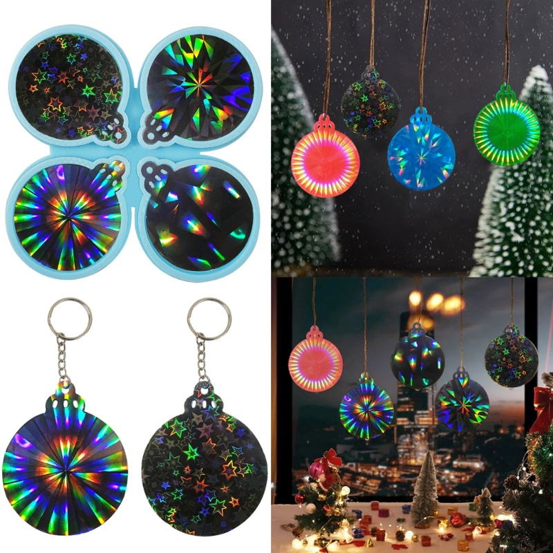 Khuôn Silicone Làm Mặt Dây Chuyền Thủy Tinh Hình Phấn Mắt Trang Trí Giáng Sinh