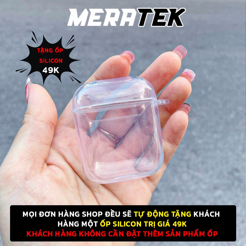 Case Airpod  Vỏ Bao Airpods 2 3 PRO Đựng Tai Nghe Airpod 1 2 3 Pro Nhựa Trong Suốt - MeraTek