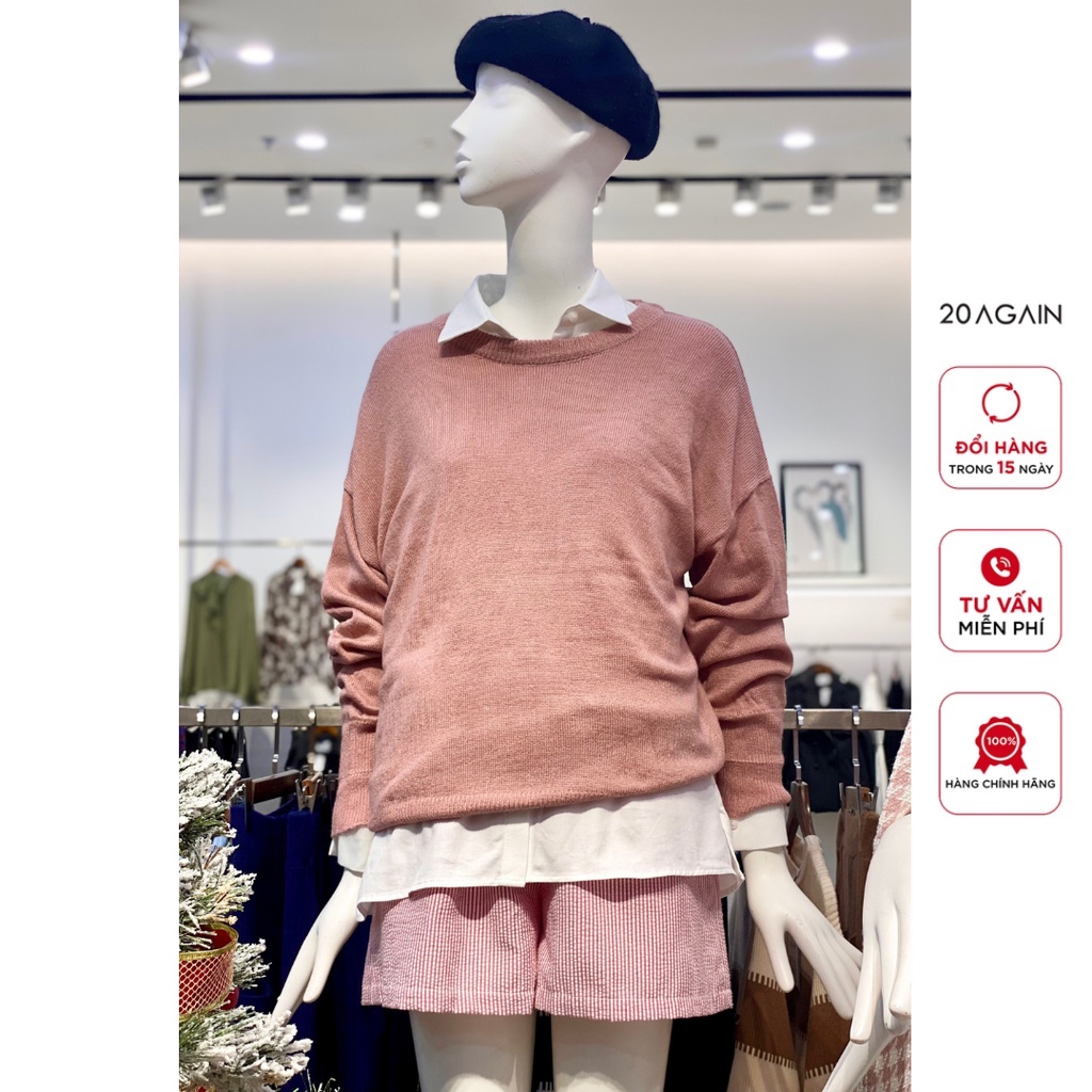 Áo len dài tay 20Again, thiết kế over size năng động cá tính trẻ trung ALA0084