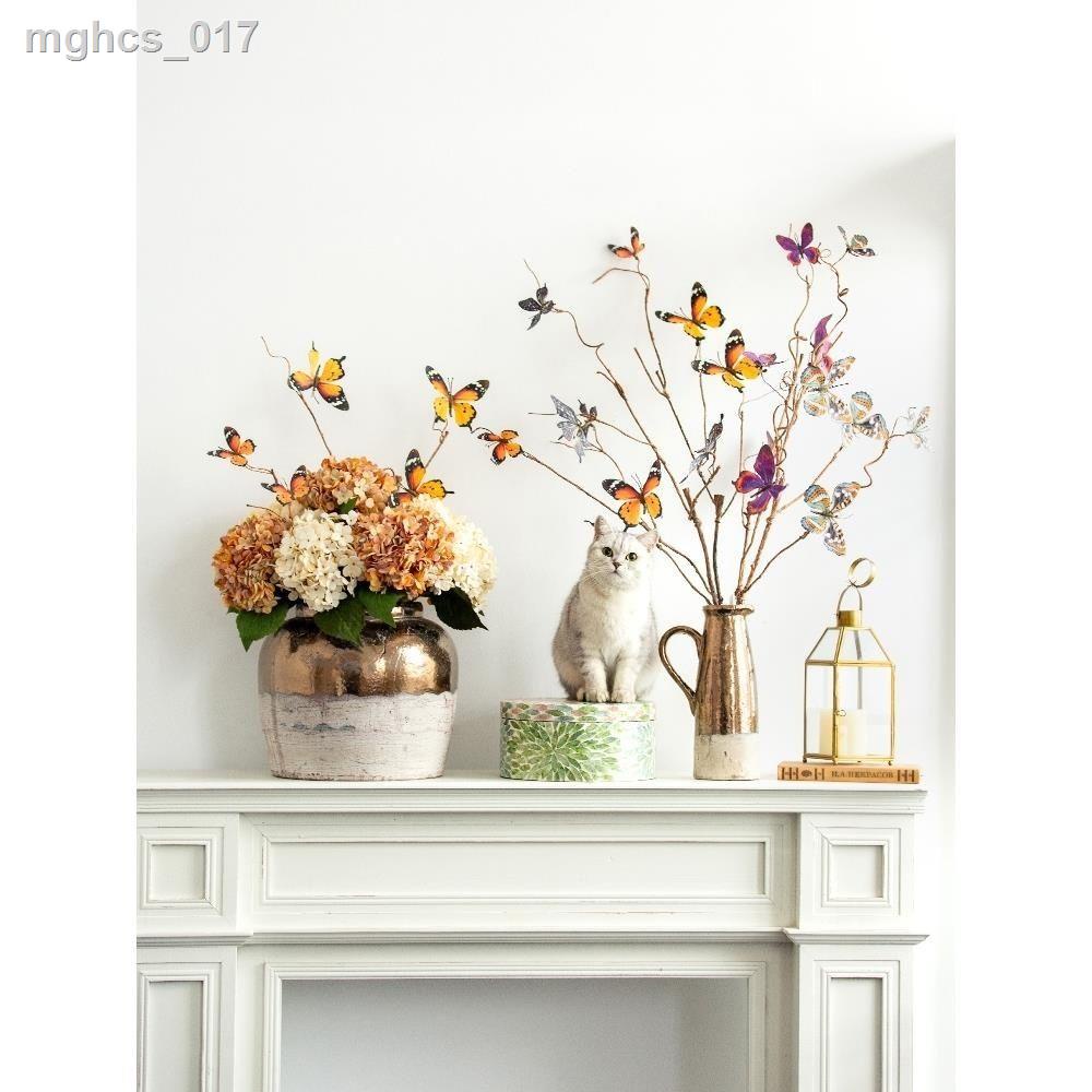 ✵ Harvest Hut Retro Cành Chết Bướm Hoa Mô Phỏng Hoa Hoa Giả Cắm Hoa Nghệ Thuật Trang Trí Phòng Khách Trang Trí Nhà Cửa T