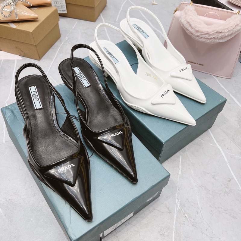 Sandal mũi nhọn gót nhú pra•da super fullbox