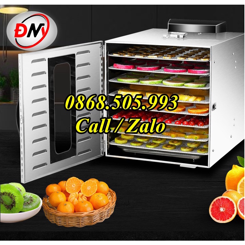 Máy sấy trái cây, Tủ sấy nông sản, thực phẩm, hoa quả 10 tầng