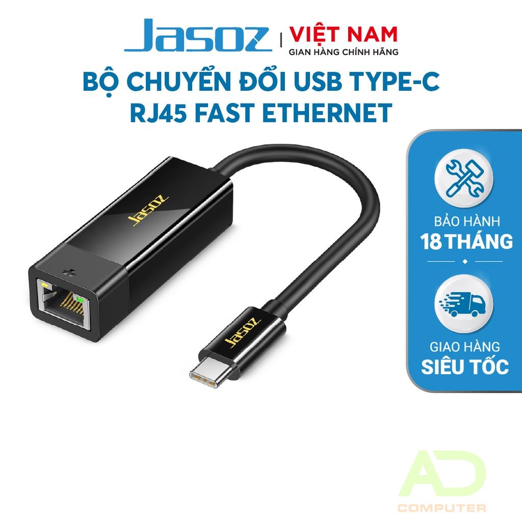 Bộ Chuyển Đổi Mạng USB Type-C Sang RJ45 Fast Ethernet JASOZ F106 - Hàng chính hãng - Bảo hành 18 tháng.