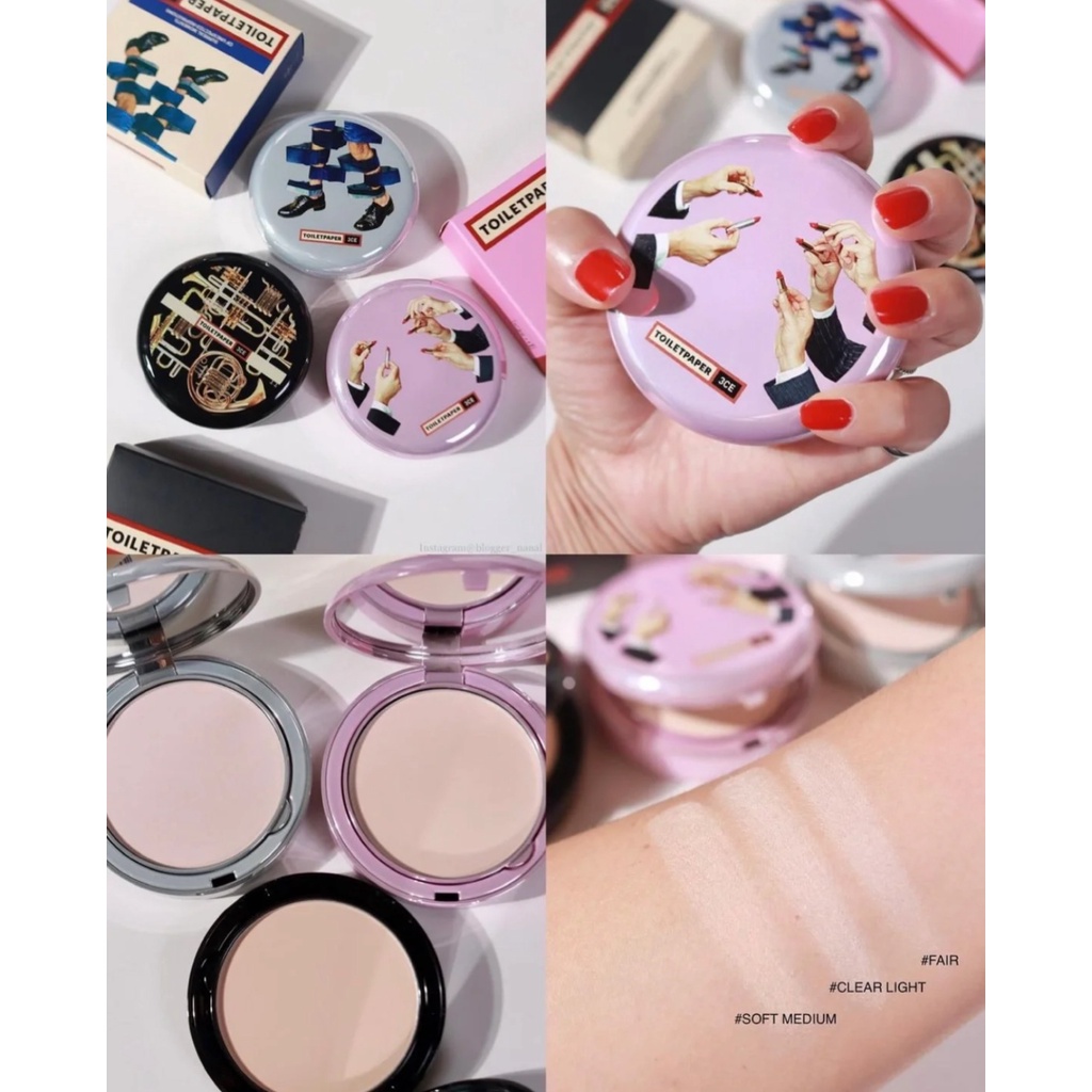 CÓ SẴN [3ce X Toiletpaper) Phấn Phủ Nén Kiềm Dầu 3ce Makeup Fix 9g