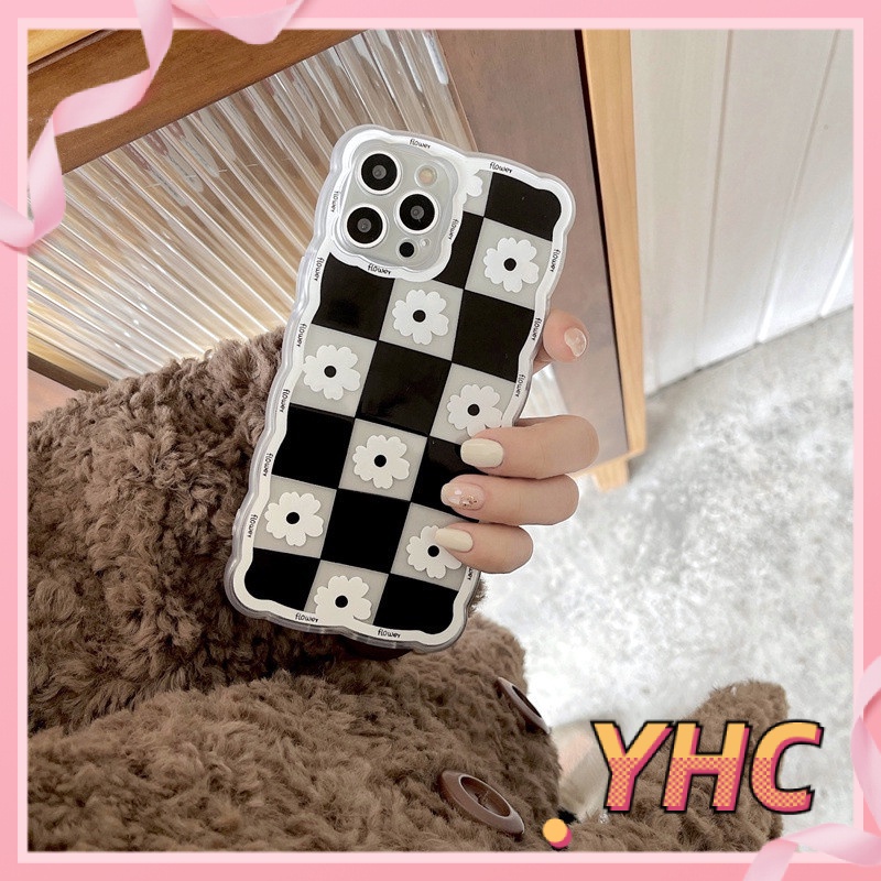 Ốp Điện Thoại Họa Tiết Kẻ Ô Trắng Đen Cho Iphone6 6splus 7 7plus 8plus XR x xs 12 11 pro max plus 13 promax-1022