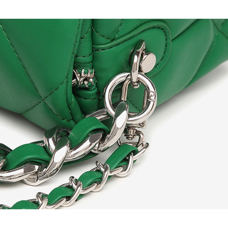 Túi Đeo Chéo Hình Vuông Cỡ Nhỏ Phối Dây Đeo Sợi Xích Thời Trang Cho Nữ