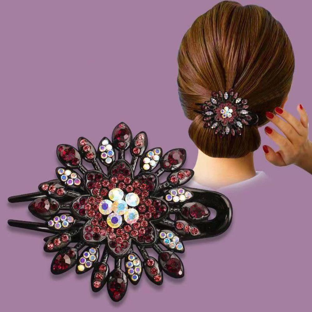 Fallforbeauty Kẹp Tóc Móng Vuốt Thiết Kế Hoa Tối Giản Thời Trang Cho Nữ|Kẹp Tóc Mỏ Vịt Cho Mẹ