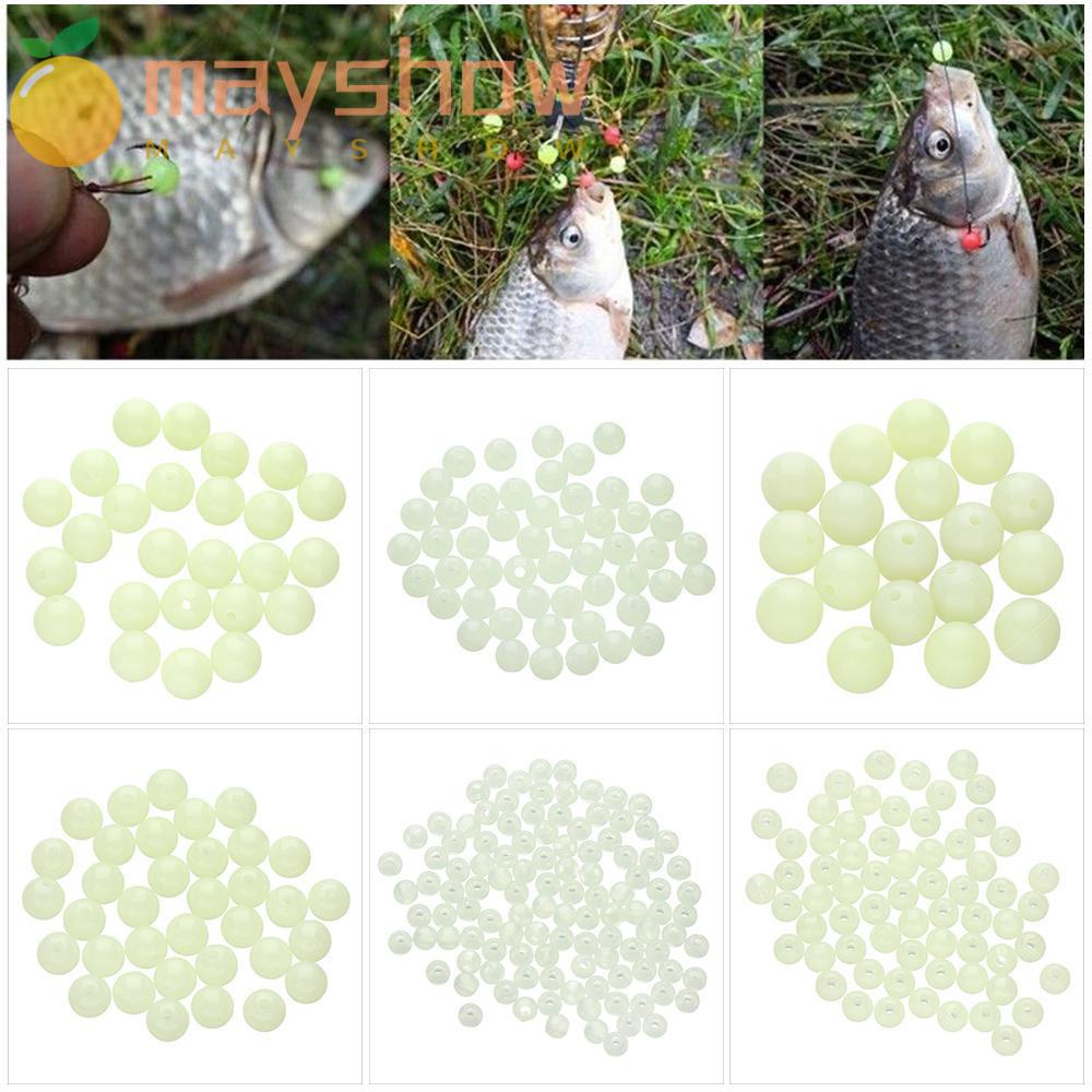Túi 100 Hạt Nhựa Dạ Quang 3-18mm Phụ Kiện Câu Cá Chất Lượng Cao