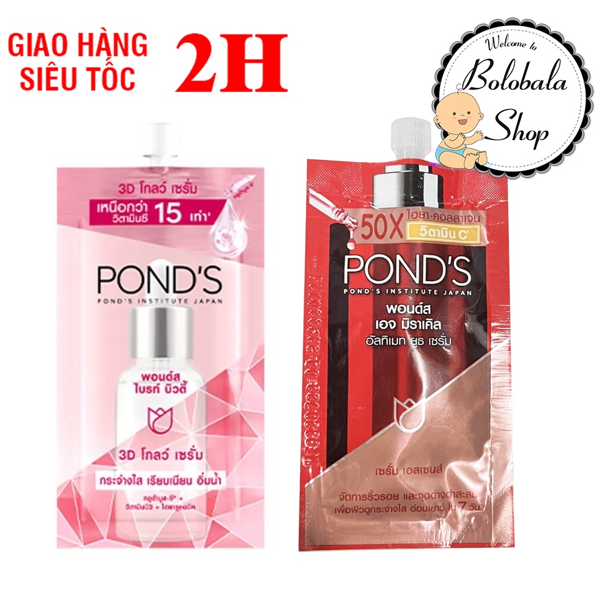 Tinh chất Pond's chống lão hóa/ dưỡng sáng mờ thâm 3D Glow Serum Ponds 7.5g