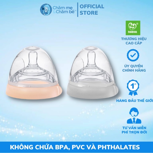 Bộ Núm Ti Thay Thế Cho Bình Gen.3 Haakaa. Chất Liệu Silicone Cao Cấp, Chứng Nhận An Toàn FDA