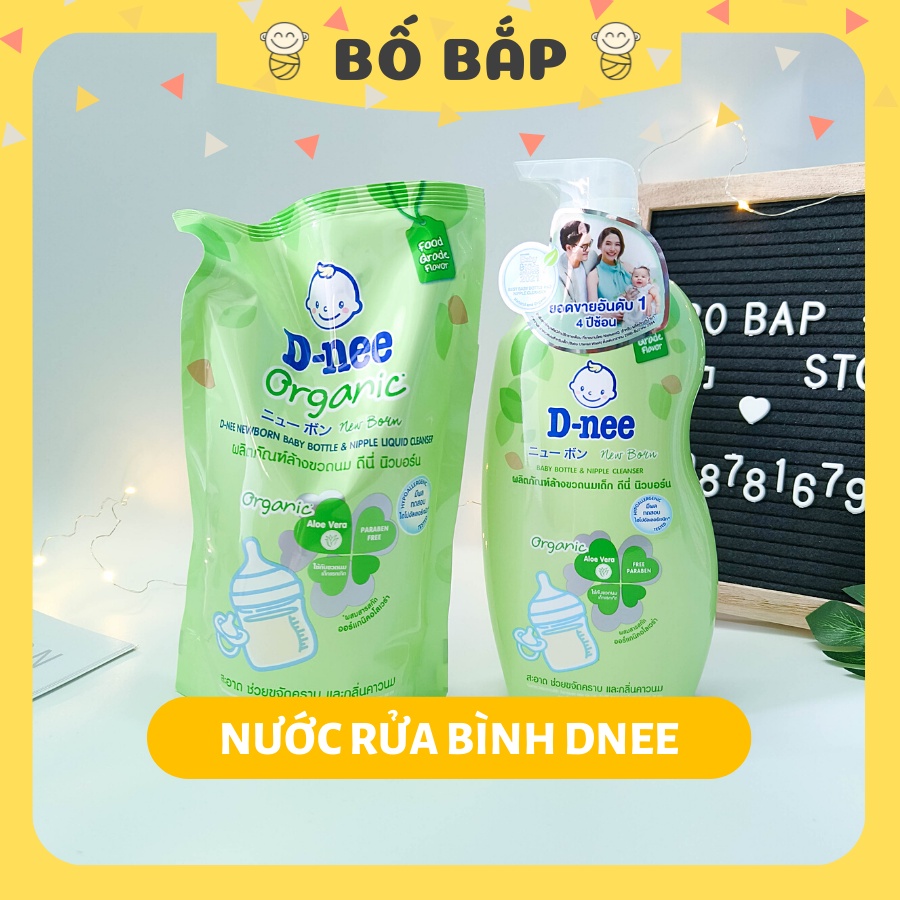 Nước Rửa Bình Sữa Dnee Organic Thái Túi 600ml An Toàn Cho Bé