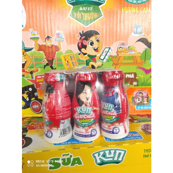 Thùng 48 chai 90ml sữa Kun dâu, nho, cam, trái cây