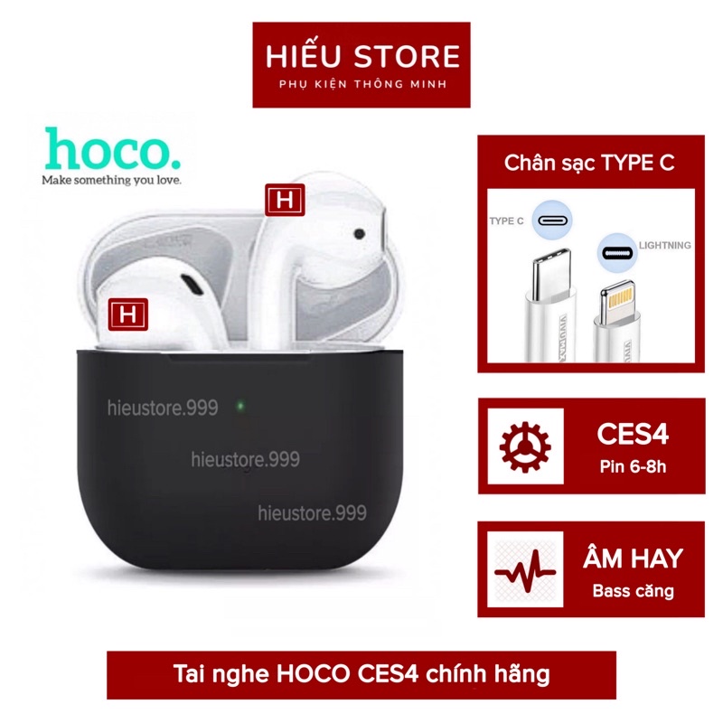 Tai nghe Bluetooth HOCO CES4 - V5.0 thiết kế thông minh, full chức năng định vị đổi tên, cảm ứng đa điểm
