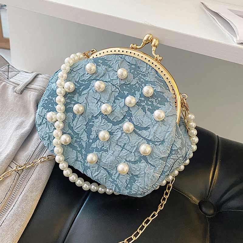 Túi Đeo Chéo Chuỗi Hạt Ngọc Trai Thời Trang Dự Tiệc Cho Nữ