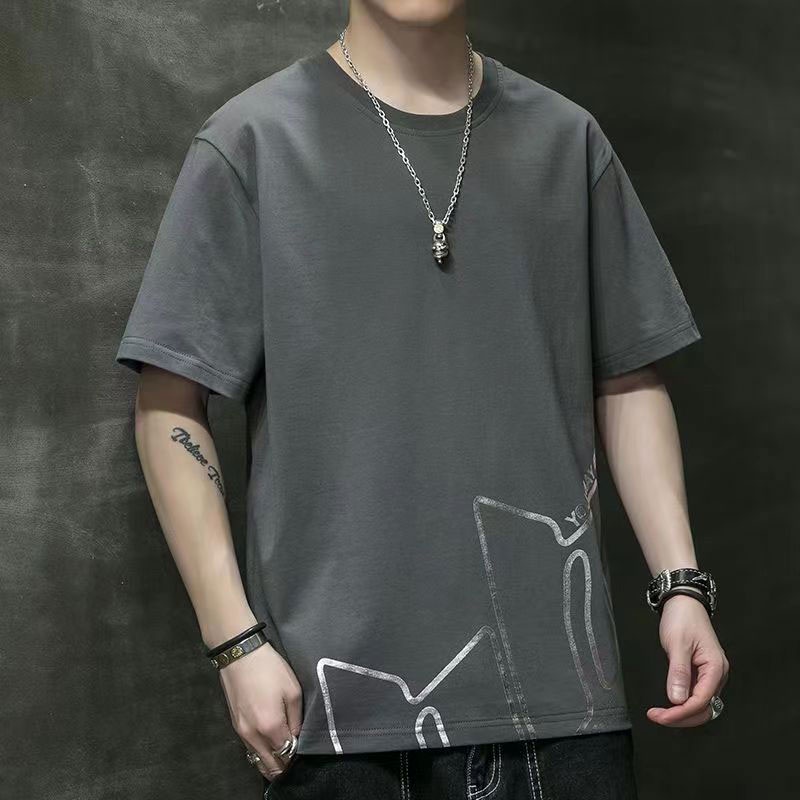 Áo Thun Tay Ngắn Cổ Tròn Dáng Rộng In Họa Tiết Thời Trang Mùa Hè Cho Nam