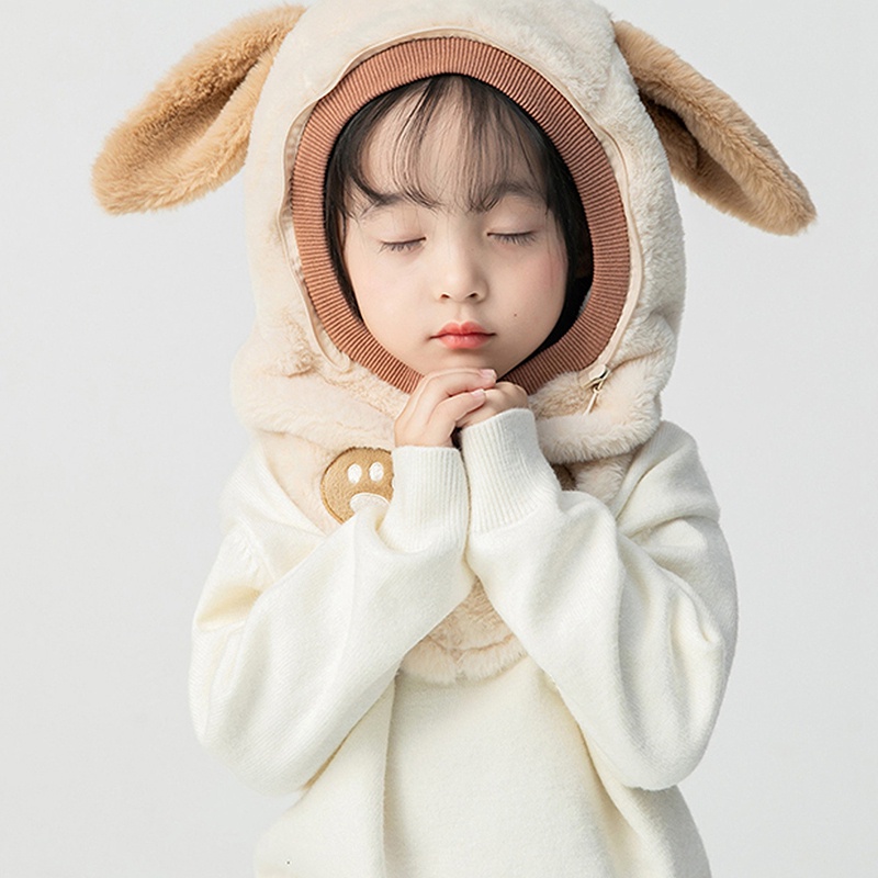 Mũ Trùm Đầu Kèm Mặt Nạ Dày Dặn Chống Gió Giữ Ấm Mùa Đông Bảo Vệ Cho Bé Trai Và Gái