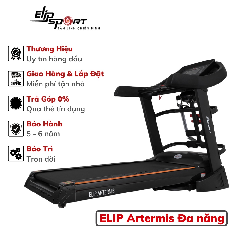 Máy Chạy Bộ ELIP Artermis Đa Năng - Khung sườn chắc khỏe, thảm chạy rộng