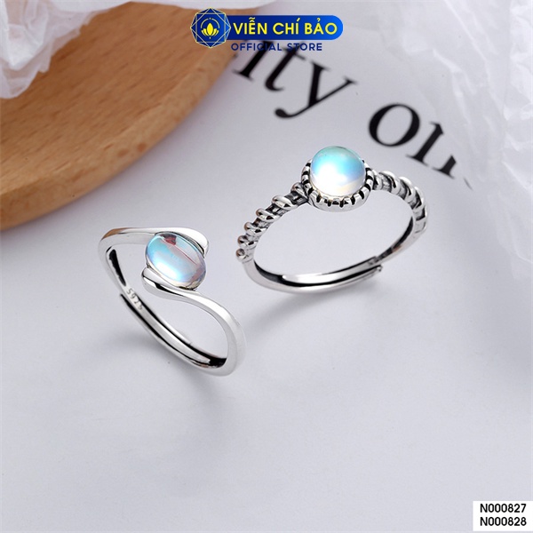 Nhẫn bạc nữ mặt trăng tròn xoắn chất liệu bạc Thái 925 thời trang phụ kiện trang sức Viễn Chí Bảo N000827
