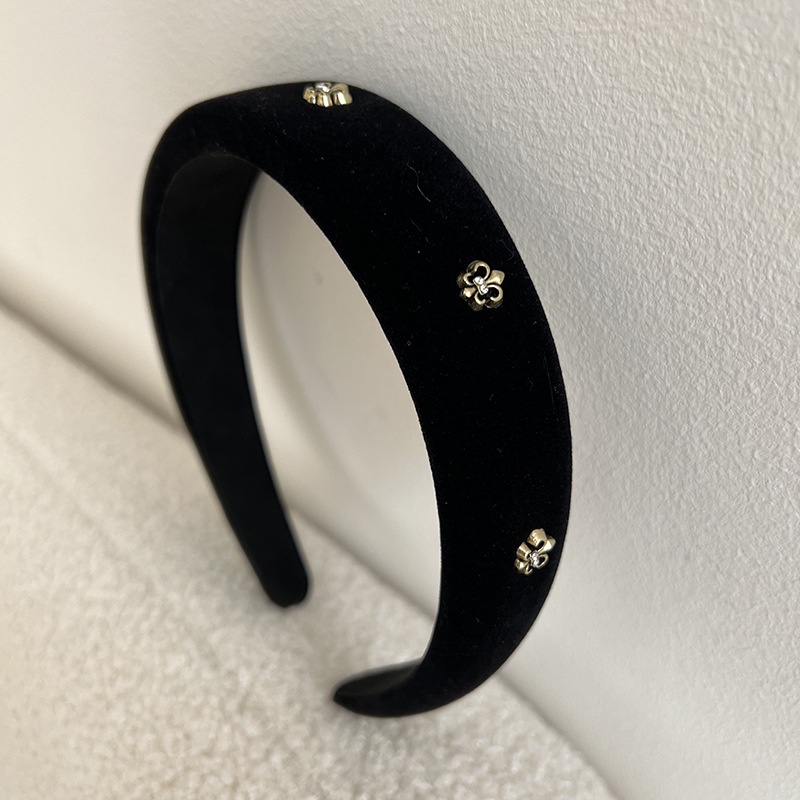 Băng Đô Cài Tóc Bằng Nhung Cao Cấp Màu Đen Phong Cách Pháp Thời Trang 2022 Cho Nữ