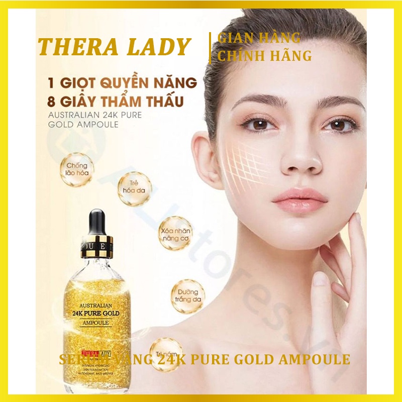 Serum Tinh Chất Gold 24K Pure Gold Ampoule Của Úc 100ml - Giúp Trắng Sáng Vạn Người Mê, Cho Da Mềm Mịn Tươi Sáng