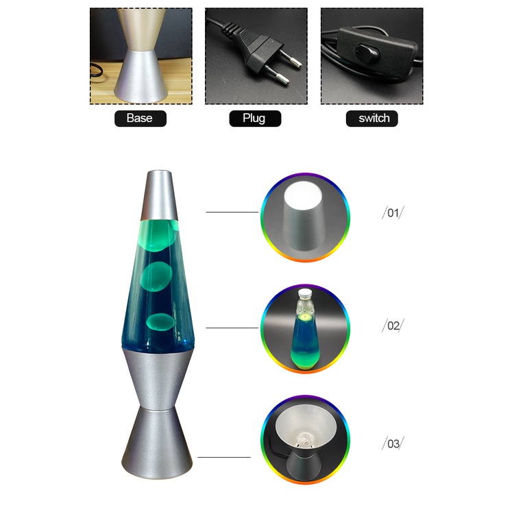 TẾT SALE  Đèn Lava Lamp, Đèn đối lưu giọt dầu, Đèn Dung Nham cao 40cm trang trí cao cấp