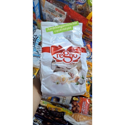Socola Trắng Phủ Dừa Nhân Hạt Dẻ Regno Elviya Thổ Nhĩ Kỳ - Gói 400 Gram