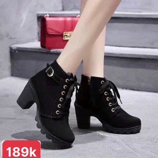 annashop sẵn Bốt Cao Gót 7 phân khóa kéo Thời Trang