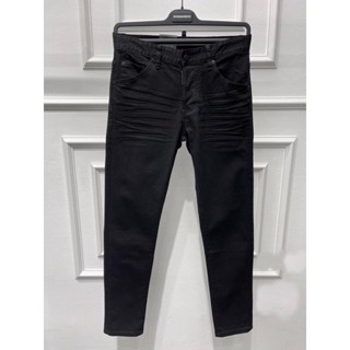 Quần Jeans Biker Dsq Đen Khoá Mông - Quần Bò Nam Đen Trơn Hàng Đẹp