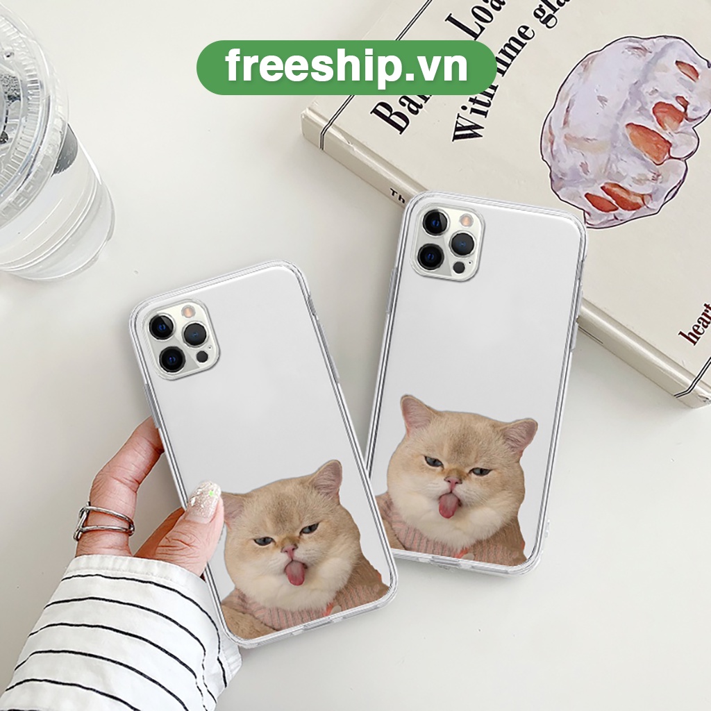 Ốp bảo vệ cam iphone mèo bướng bỉnh độc đáo cạnh vuông cho 6/6splus/7/7plus/8/8plus/x/xr/xs/11/12/13/14/pro/max/plus/