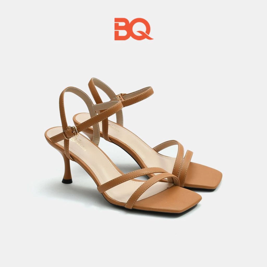 Giày sandal cao gót nữ quai mảnh mũi vuông đế vuông 6p Gi BQ039