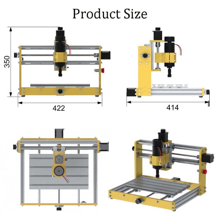 Máy phay gỗ CNC mini 3018 Plus 500w  công suất lớn nhôm nguyên khối