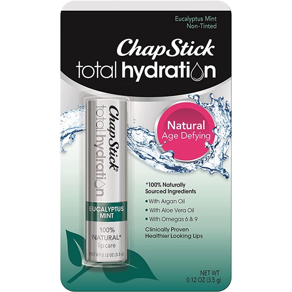 Son dưỡng môi ngừa lão hóa Chapstick Total Hydration Natural Age Defying Natural Lip Care Flavored Lip Balm 3,5g (Mỹ)