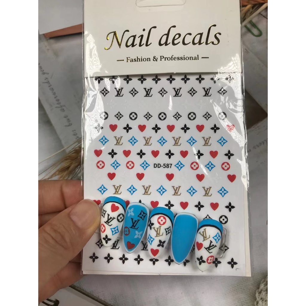 Sticker Thương Hiệu Louis Vuitton - Hình Dán Móng LV Nhiều Mẫu Siêu Xinh