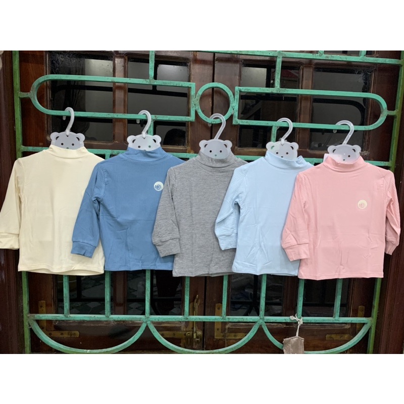 Áo giữ nhiệt cổ 3 phân aminaza tăm tre mỏng 6M-3Y cho bé trai bé gái