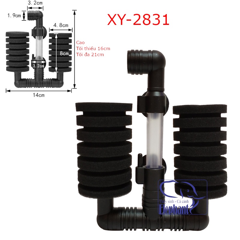 Lọc Vi sinh BIO đôi Xy-2831, Xy-2822 chuyên dùng lọc hơi, tạo nơi trú ngụ vi sinh cho hồ thủy sinh cá cảnh