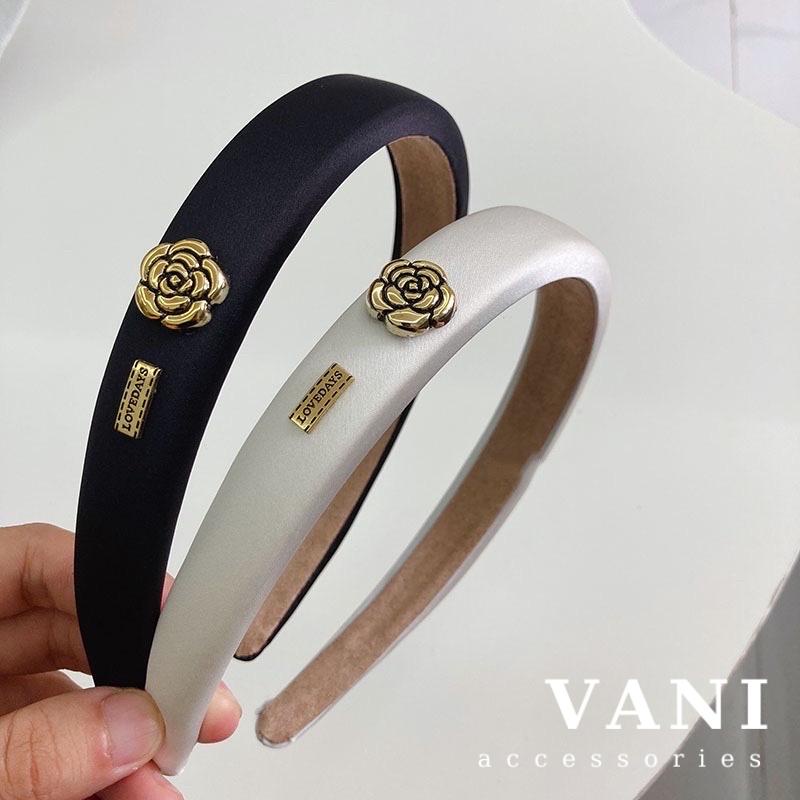Băng Đô Vải Satin Đính Charm Hoa Trà LOVEDAYS - Vani Store - PKT00296