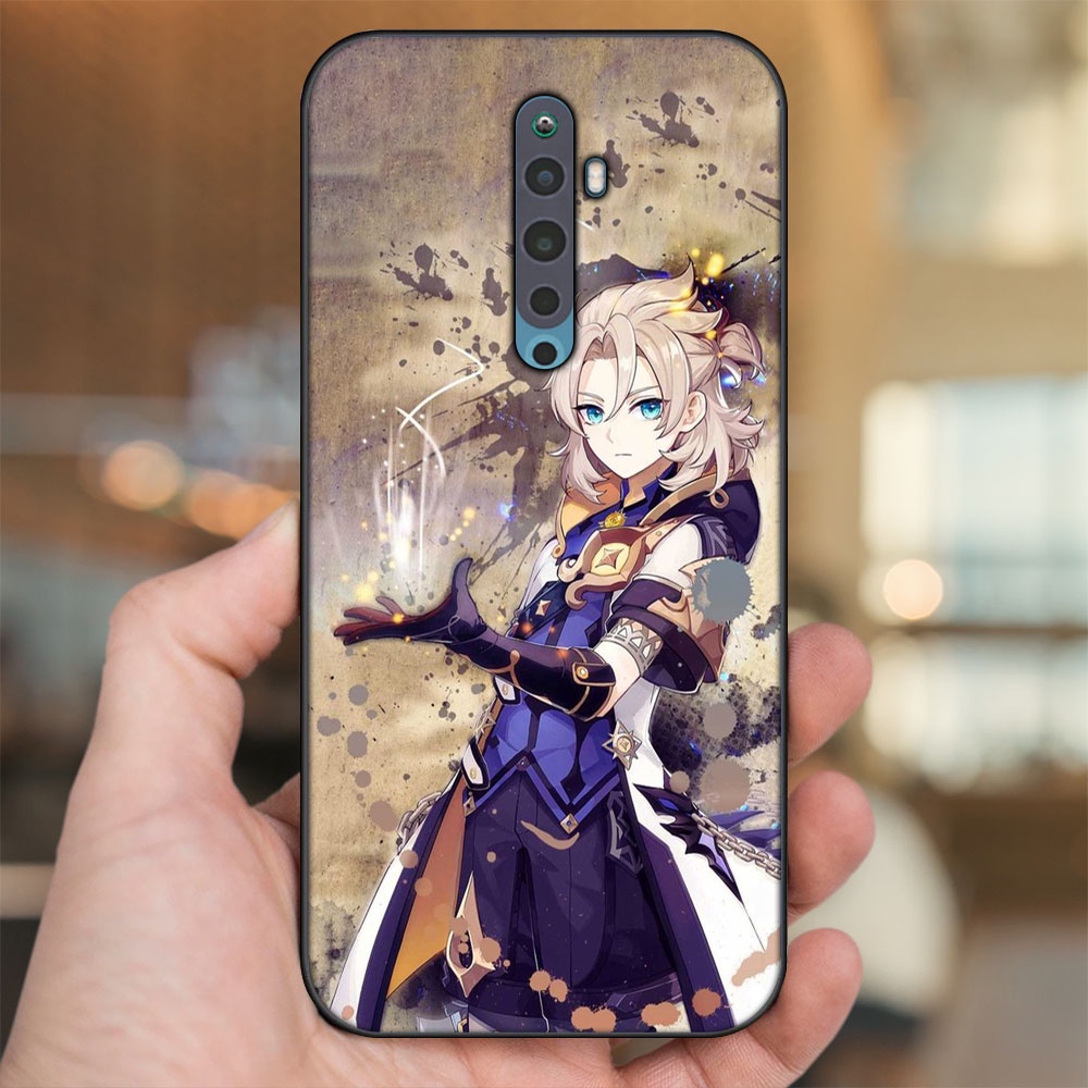 Ốp lưng Oppo Reno 2F viền đen in hình Albedo Genshin Impact