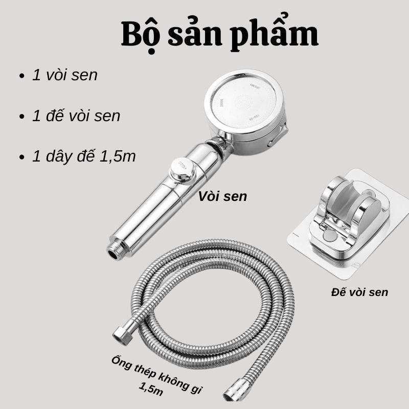 Vòi Hoa Sen ALIX Vòi Sen Tăng Áp 3 Chế Độ Không Han Gỉ Tiết Kiệm Nước