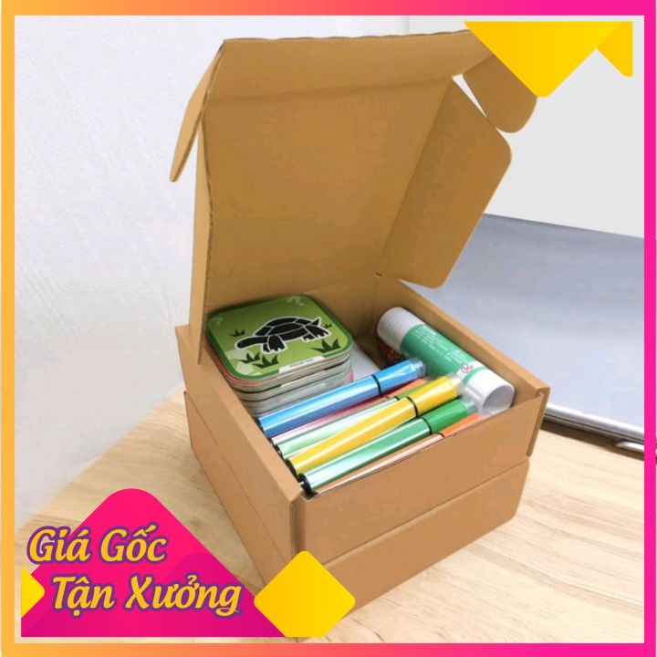 20x15x5 combo 20 hộp carton nắp gài, nắp cài đóng hàng