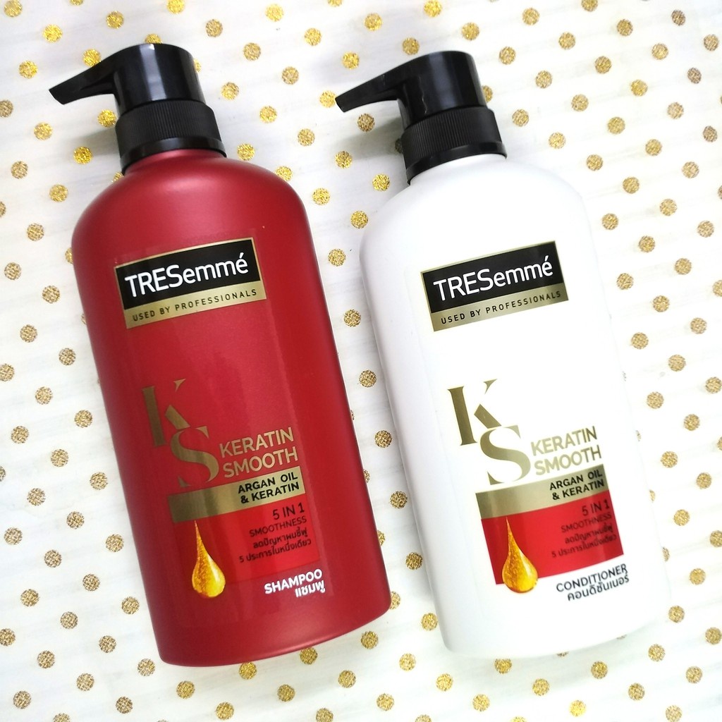 Combo dầu gội xả Tresemme Keratin Smooth 3in1 Thái Lan  cho tóc suôn mượt óng ả