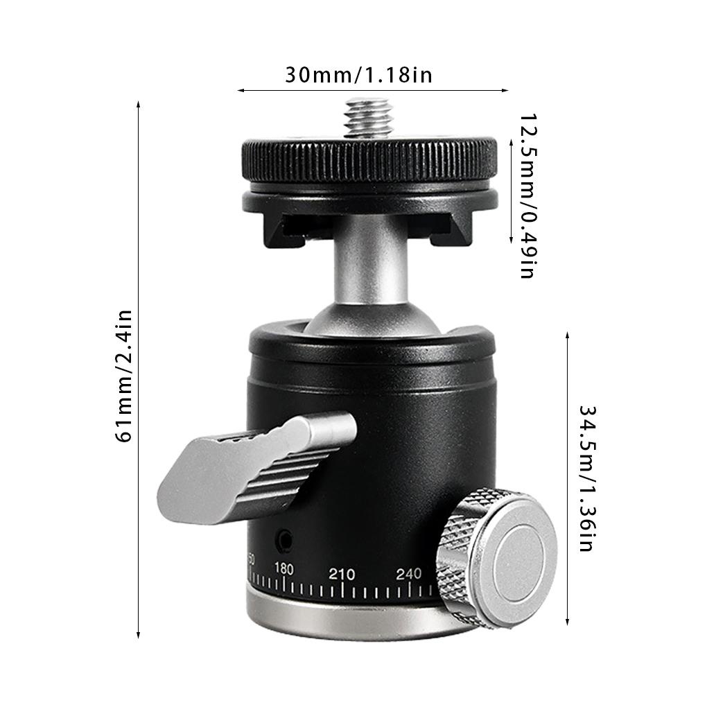 Khớp Nối Giá Đỡ Ba Chân Đầu Bi Xoay 360 Độ Thông Dụng Cho Máy Ảnh