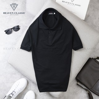 Áo thun nam đen ngắn tay,áo polo nam đen, có cổ vải cotton mềm thấm hút mồ hôi