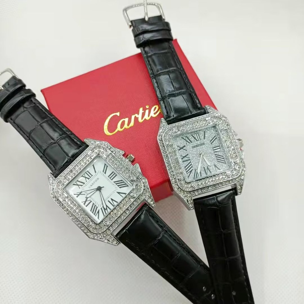 Cartier Đồng Hồ Thạch Anh Tròn Bằng Thép Silica gel Chống Nước Cổ Điển Sang Trọng Cá Tính Cho Cặp Đôi