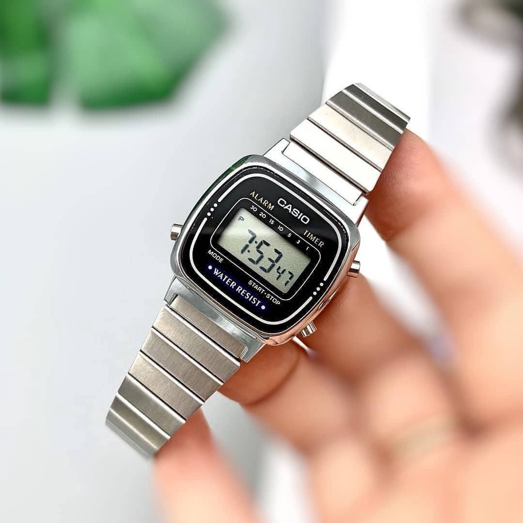 Đồng Hồ Casio Nữ LA670WD-1DF Điện tử - Dây kim loại