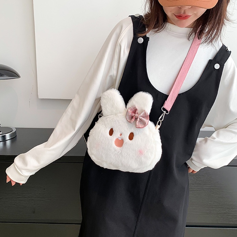 Túi Bông Đeo Chéo Đựng Điện Thoại Họa Tiết Hoạt Hình Nhật Bản