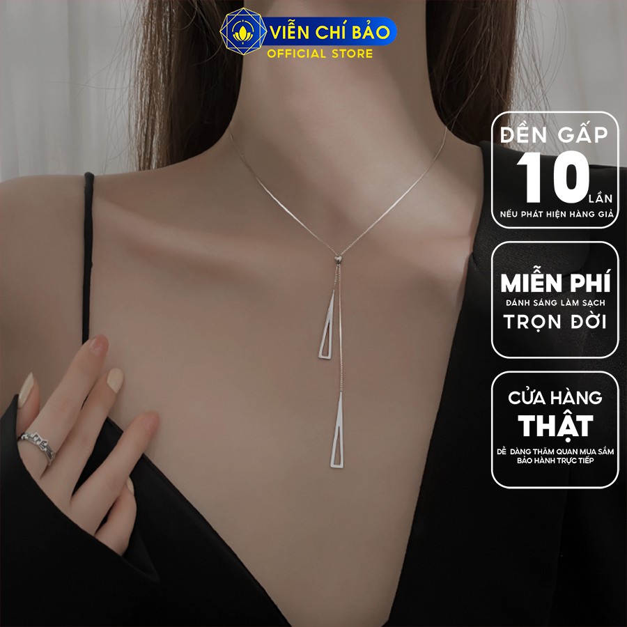 Dây chuyền bạc nữ choker đa giác chất liệu bạc thái 925 thời trang phụ kiện trang sức nữ Viễn Chí Bảo D000060