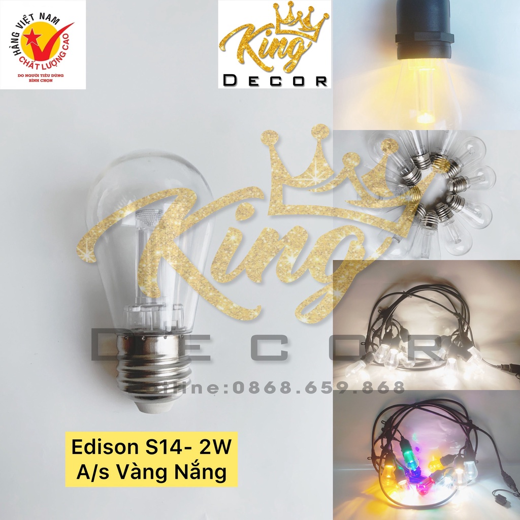 Bóng Đèn LED Edison S14 Nhựa PC Giả Thủy Tinh (MUA LẺ - GIÁ SỈ ) Chống Nước Trang Trí Ngoài Trời | BigBuy360 - bigbuy360.vn