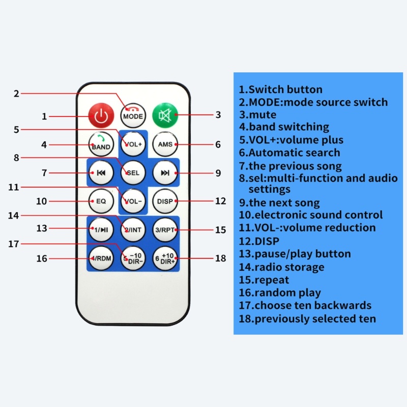 Máy Nghe Nhạc MP3-Audio FM Radio Bluetooth 12V-SD Cổng USB-SD Cho Xe Hơi