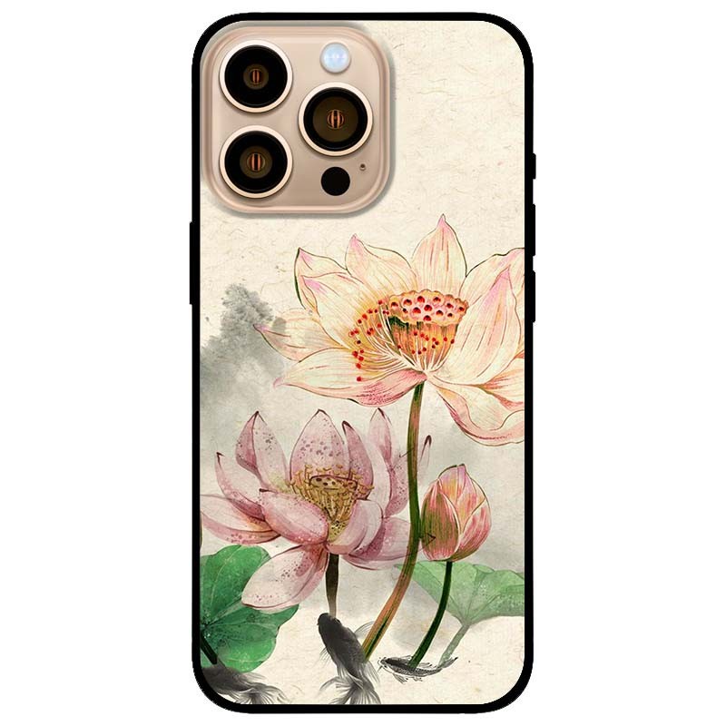Ốp lưng dành cho iPhone 13 Pro Max - iPhone 14 - 14 Plus - 14 Pro - 14 Pro Max - iPhone Khác mẫu Hoa Sen