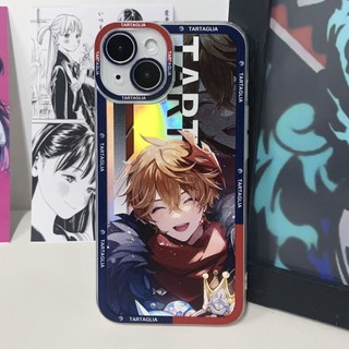 Genshin impact childe Tartaglia Ốp Điện Thoại Trong Suốt Màu Laser Họa Tiết Game Cho iPhone 14 13 12 11 pro promax x xs xsmax xr 7 8 plus